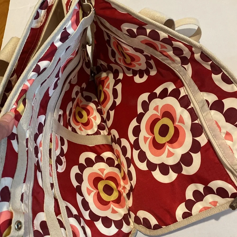 Le Sportsac Laptop Carryall Bag in modern floral design.